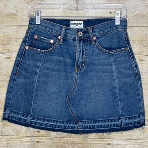 UMGEE COTTON CASUAL CLASSIC FRAYED CONCERT FESTIVAL WESTERN EVERYDAY WEAR SKIRT